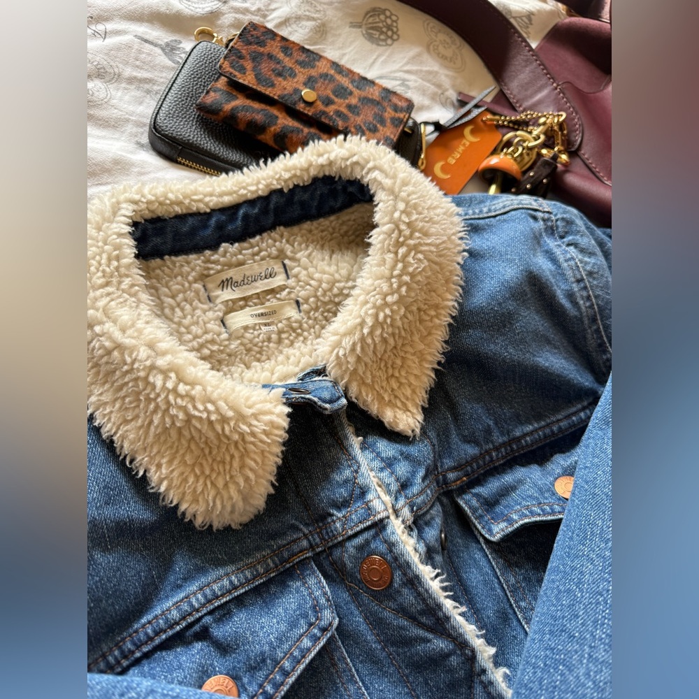 Madewell Oversized Sherpa-Lined Denim Jacket